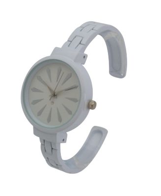 White Petite Artistic Bangle Watch