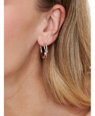 Love Knot Hoop Earrings in Rhodium Plated Sterling