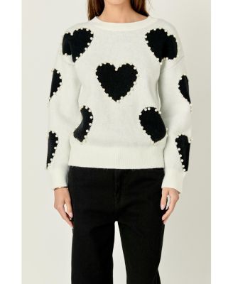 Women's Long-Sleeve Heart Sweater