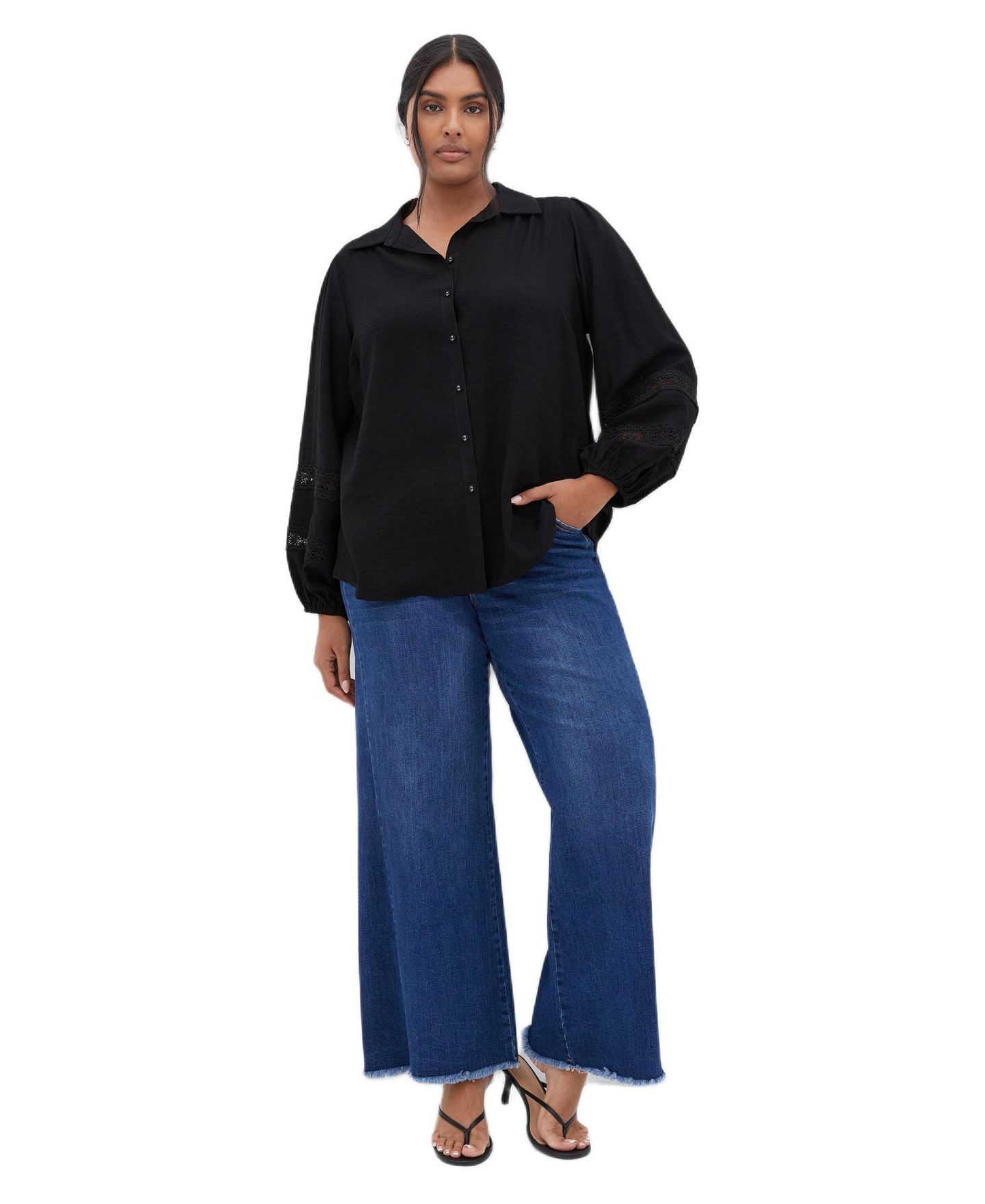 Женская рубашка CITY CHIC Plus Size Deanna, цвет: Чёрный — фото 3