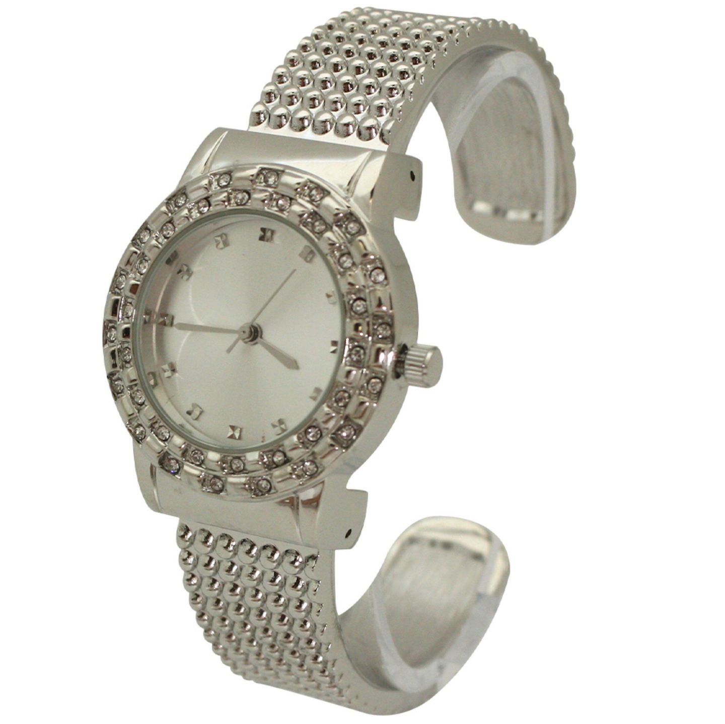 Детские часы Olivia Pratt Silver Thick Bangle Watch With Rhinestone Details, цвет: Серебряный — фото 4