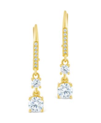 Sterling Silver Magdalena Brilliant Cut CZ French Clip Earrings