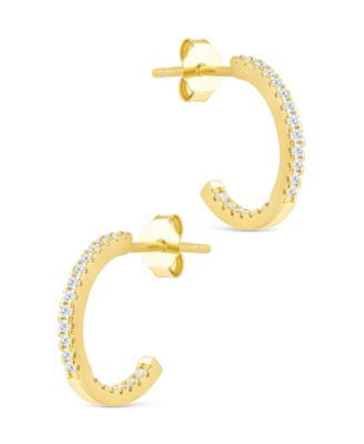 Sterling Silver Thin Bezel Statement Hoops