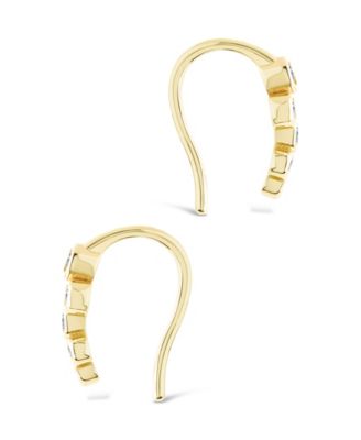 Sterling Silver Talia CZ Bezel Crawler Earrings