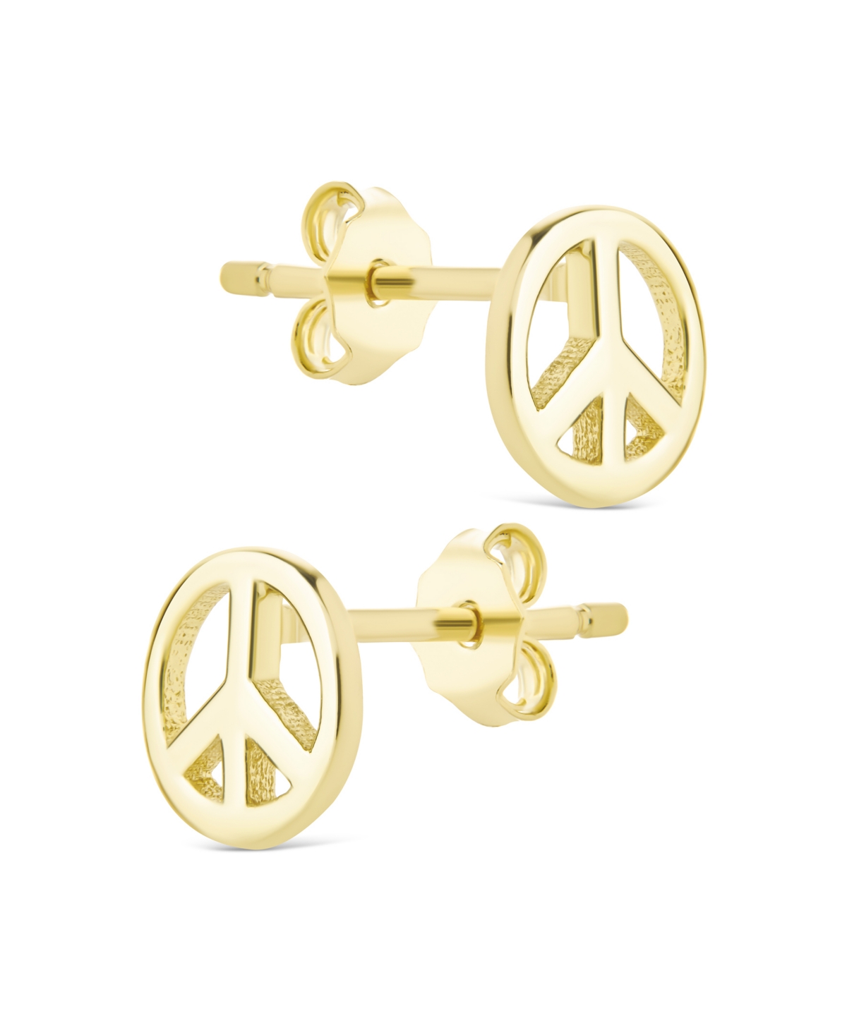 Sterling Forever Silver Peace Sign Studs
