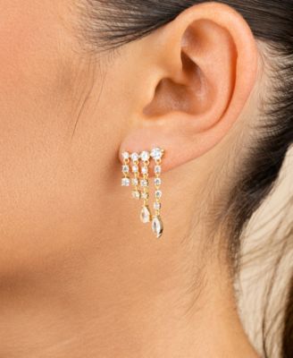 Sterling Silver Adrian CZ Waterfall Statement Studs