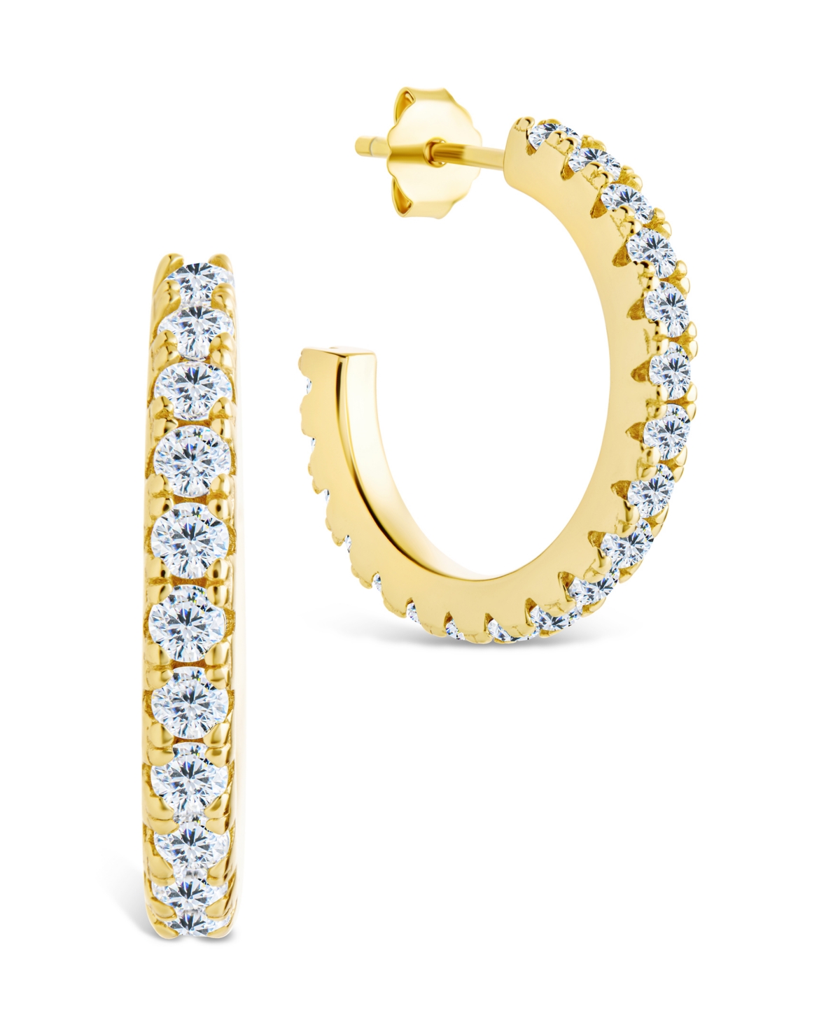 Sterling Forever Silver Eleri Cz Tube Hoops - .75"