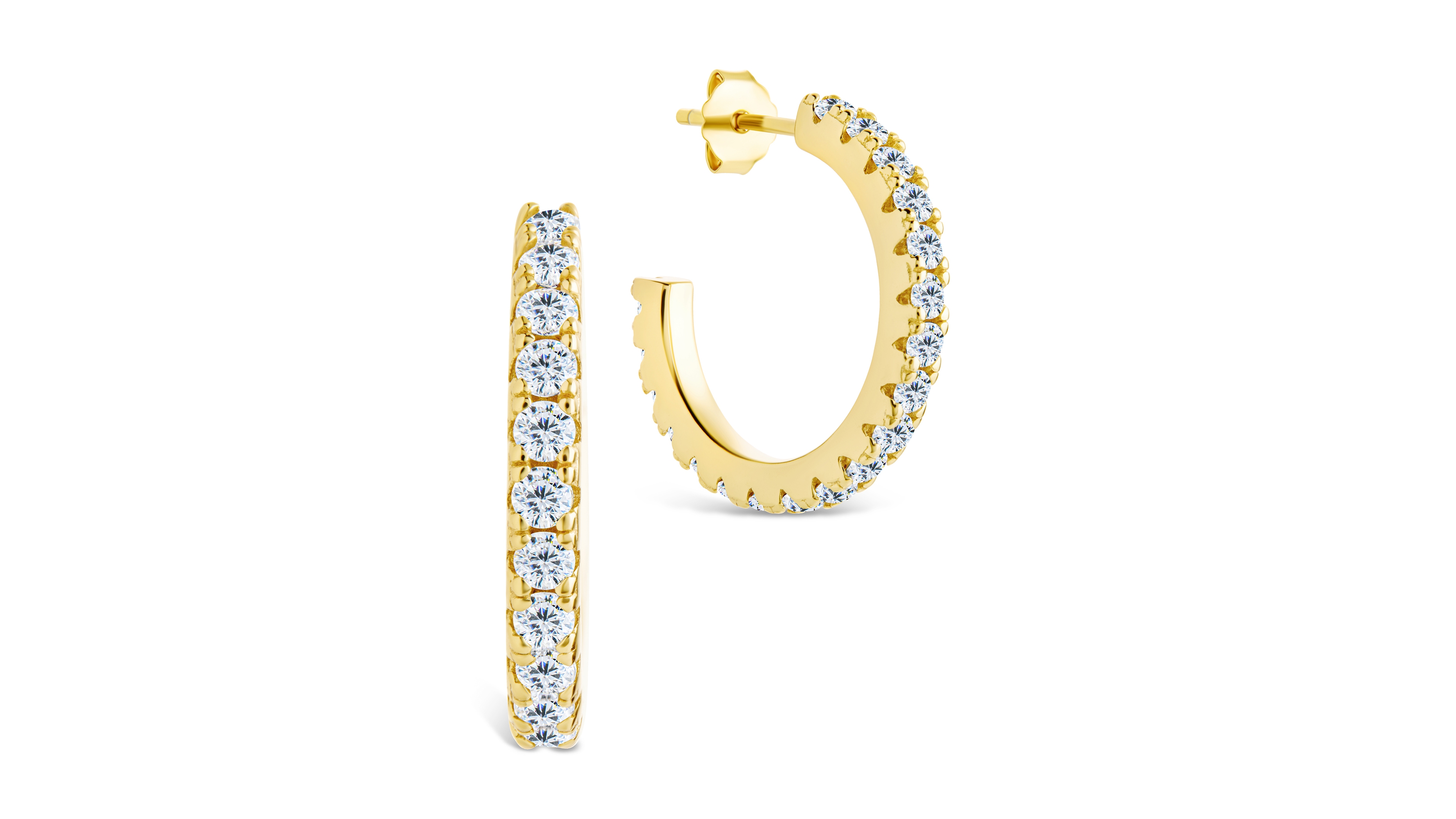 Sterling Forever Silver Eleri Cz Tube Hoops - .75"