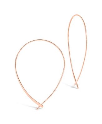 Metal-tone Delicate Threader Hoop Earrings