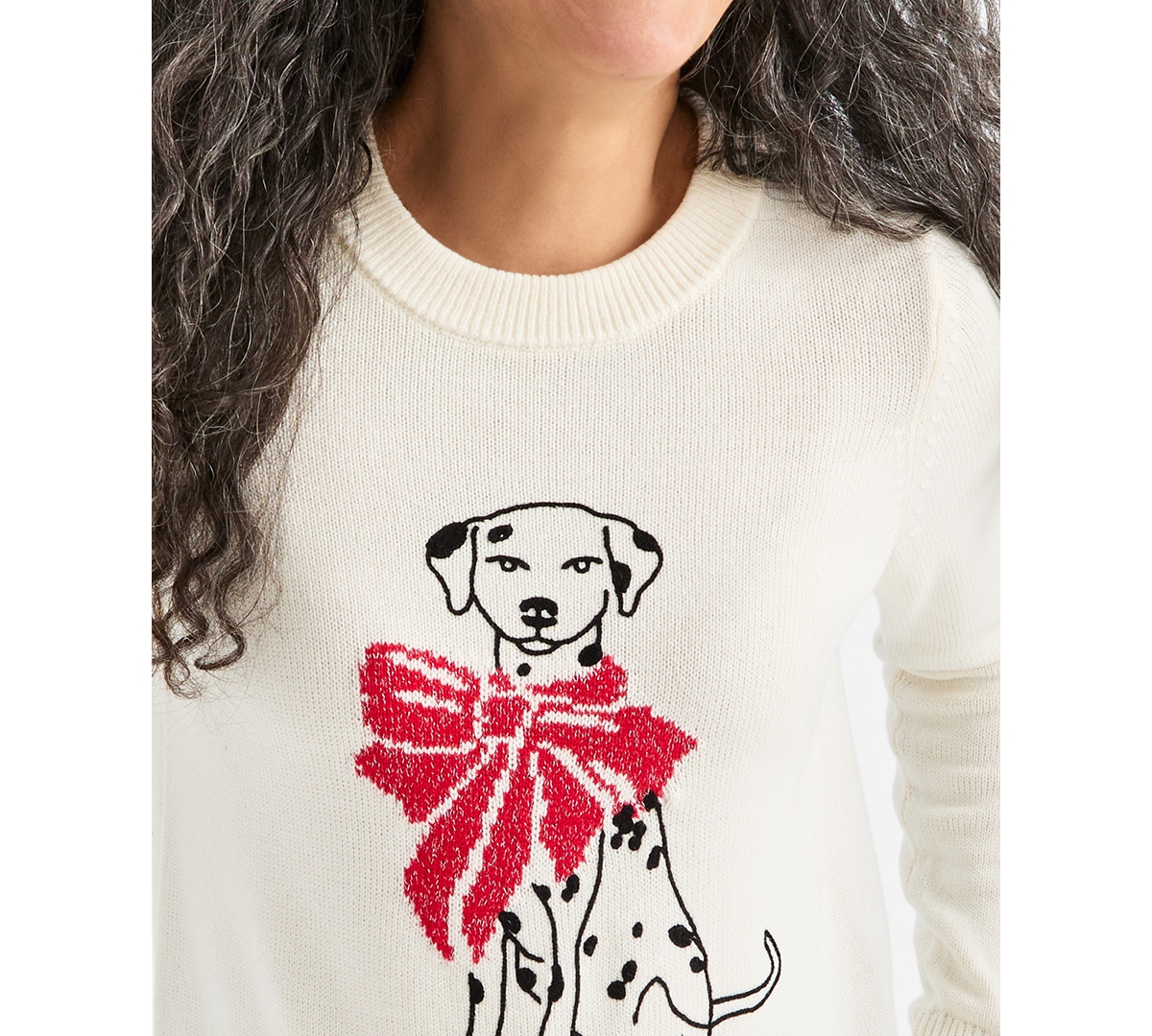 Style & Co Petite Whimsy Printed Pull-on Sweater, Macy's Exclusive In White