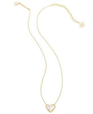 14k Gold-Plated Gemstone Heart Pendant Necklace