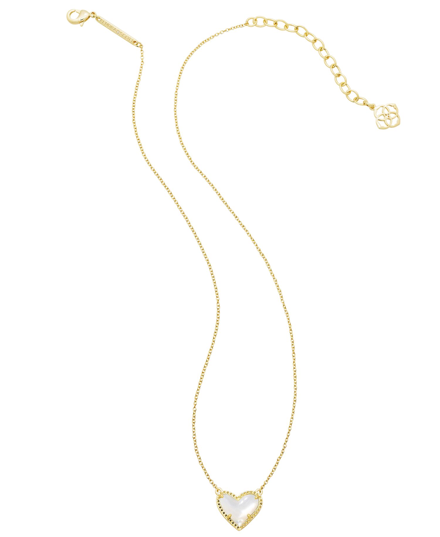 14k Gold-Plated Gemstone Heart Pendant Necklace