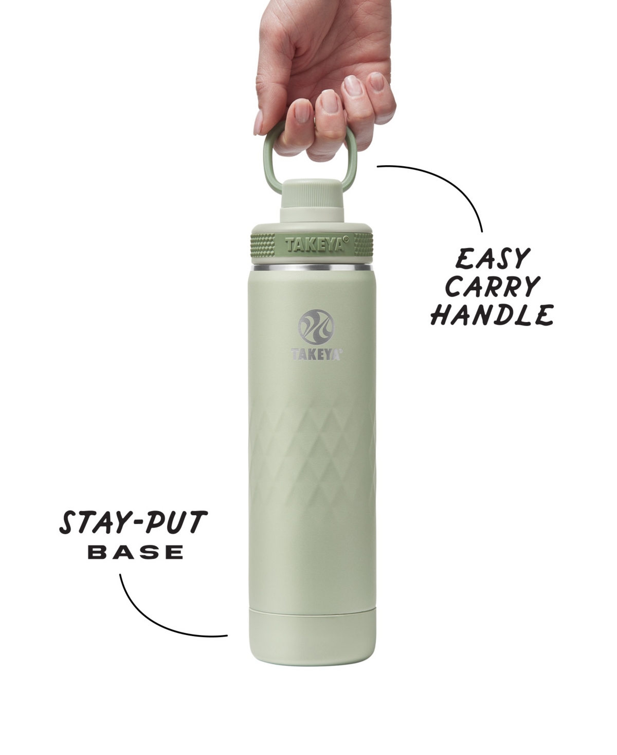 Takeya Sport 22 Oz. Triple-insulated Water Bottle With Spout Lid In Green