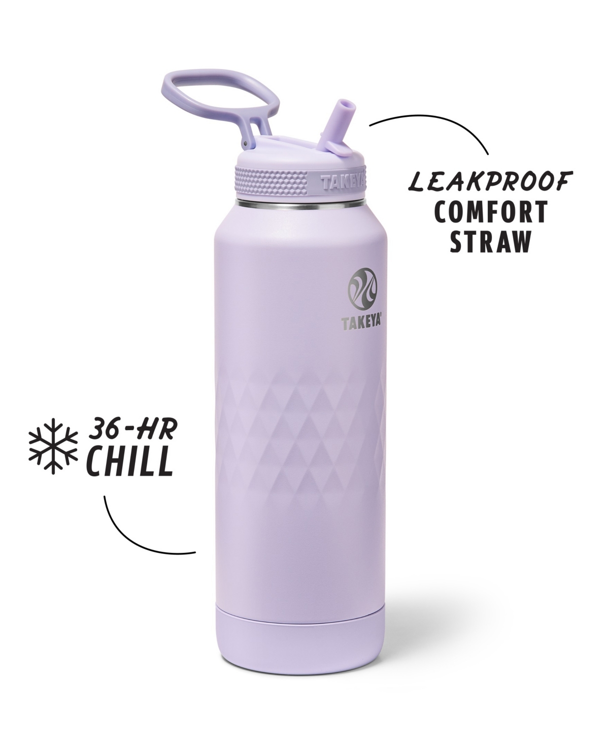 Takeya Sport 40 Oz. Triple-insulated Water Bottle With Straw Lid In Silver