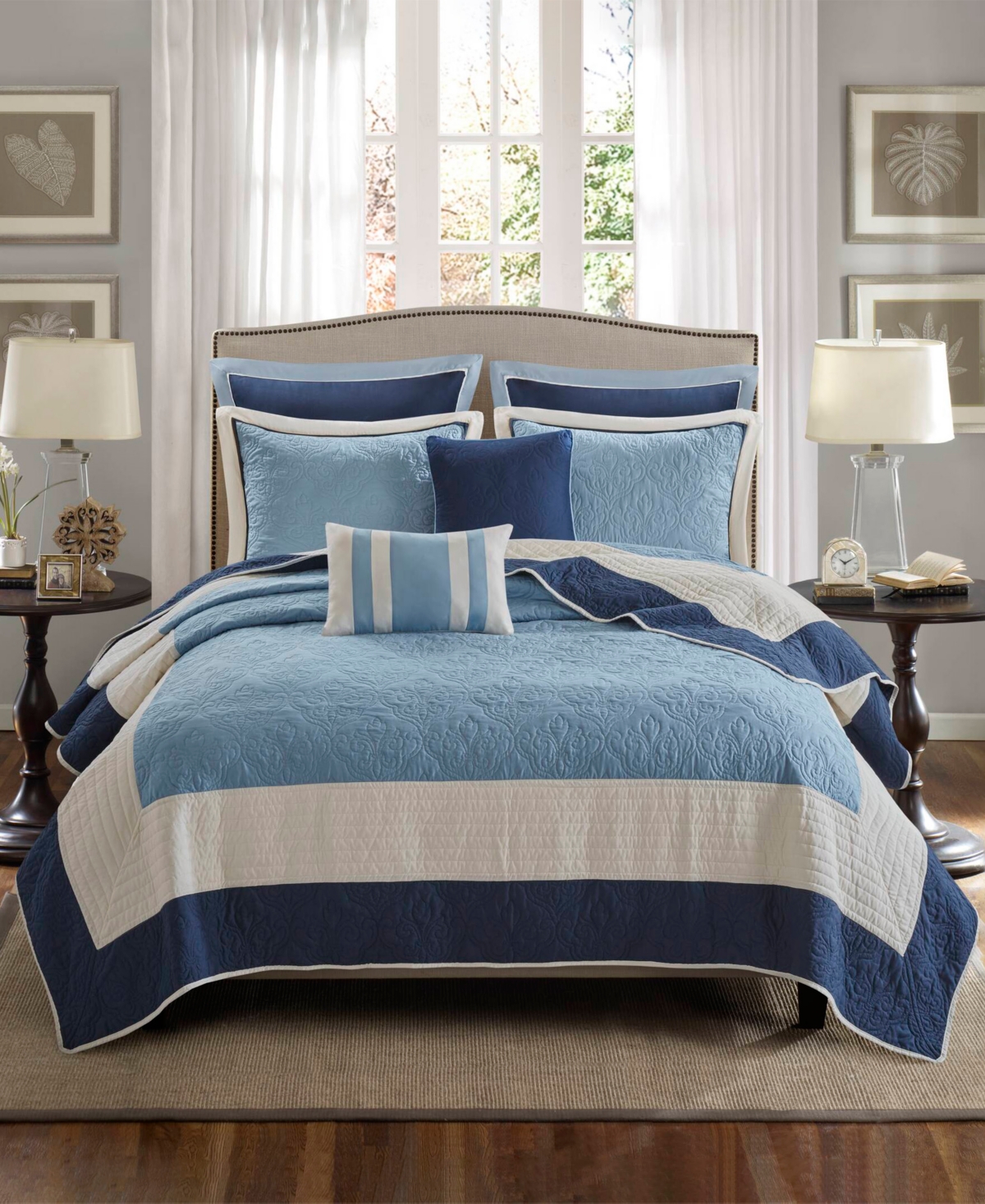 Madison Park Attingham 7-pc. Quilt Set, King/california King In Blue