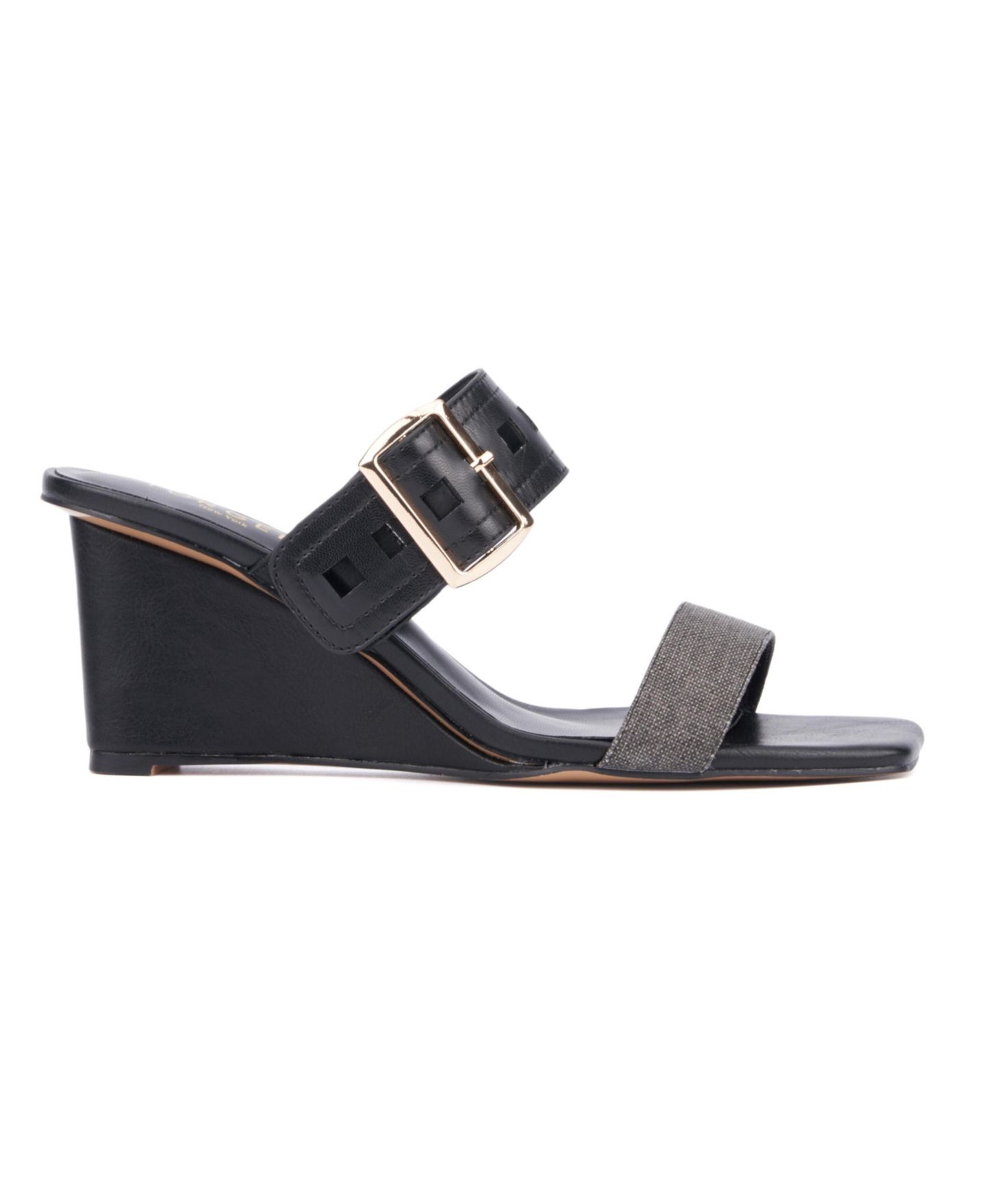 Женские сандалии Torgeis Lea Square Toe Wedge Sandal, цвет: Чёрный — фото 4