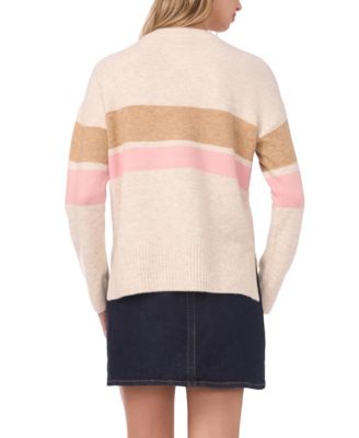 Women's Crewneck Striped Long-Sleeve Sweater