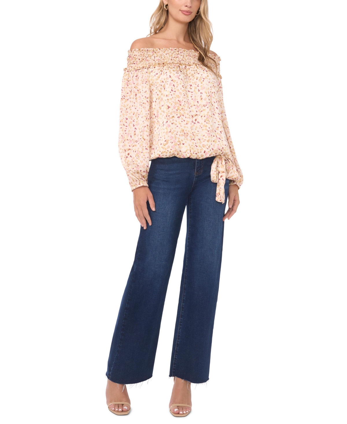 Vince Camuto Women's Off-the-shoulder Long-sleeve Top In Pink