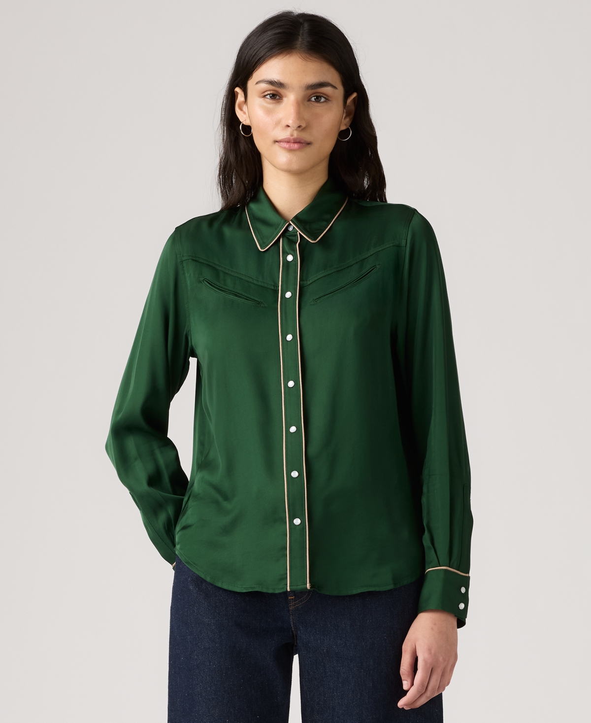 Levi's Women's Bradie Archival Long Sleeve Shirt In Green
