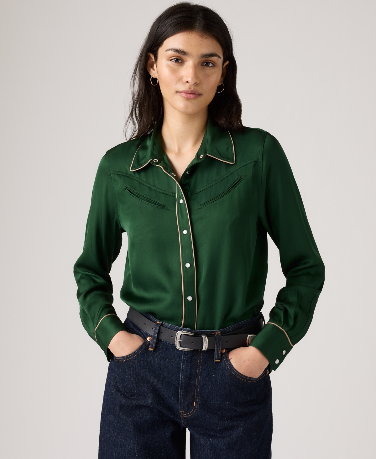 Levi's Women's Bradie Archival Long Sleeve Shirt In Green