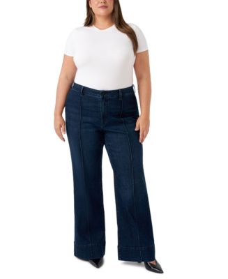 Seven7 Plus Size Pintuck Wide Leg Jeans - Macy's