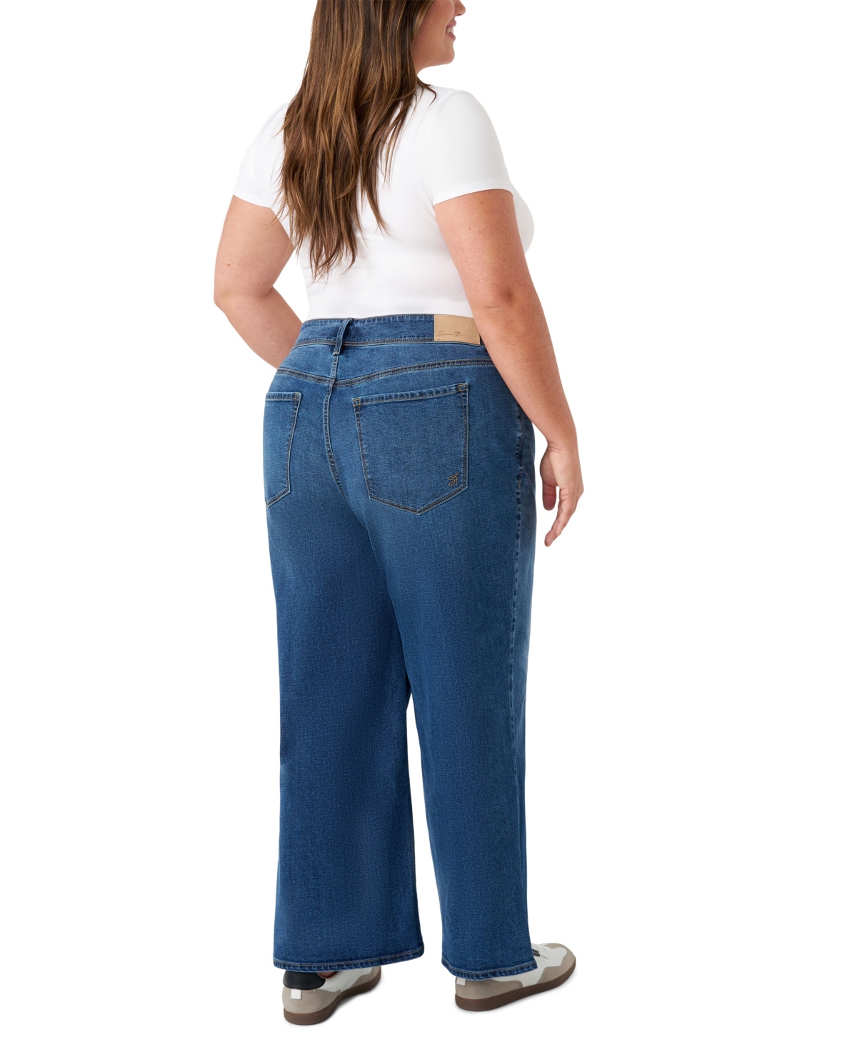 Seven7 Plus Size Loose Sneaker Jeans In Blue