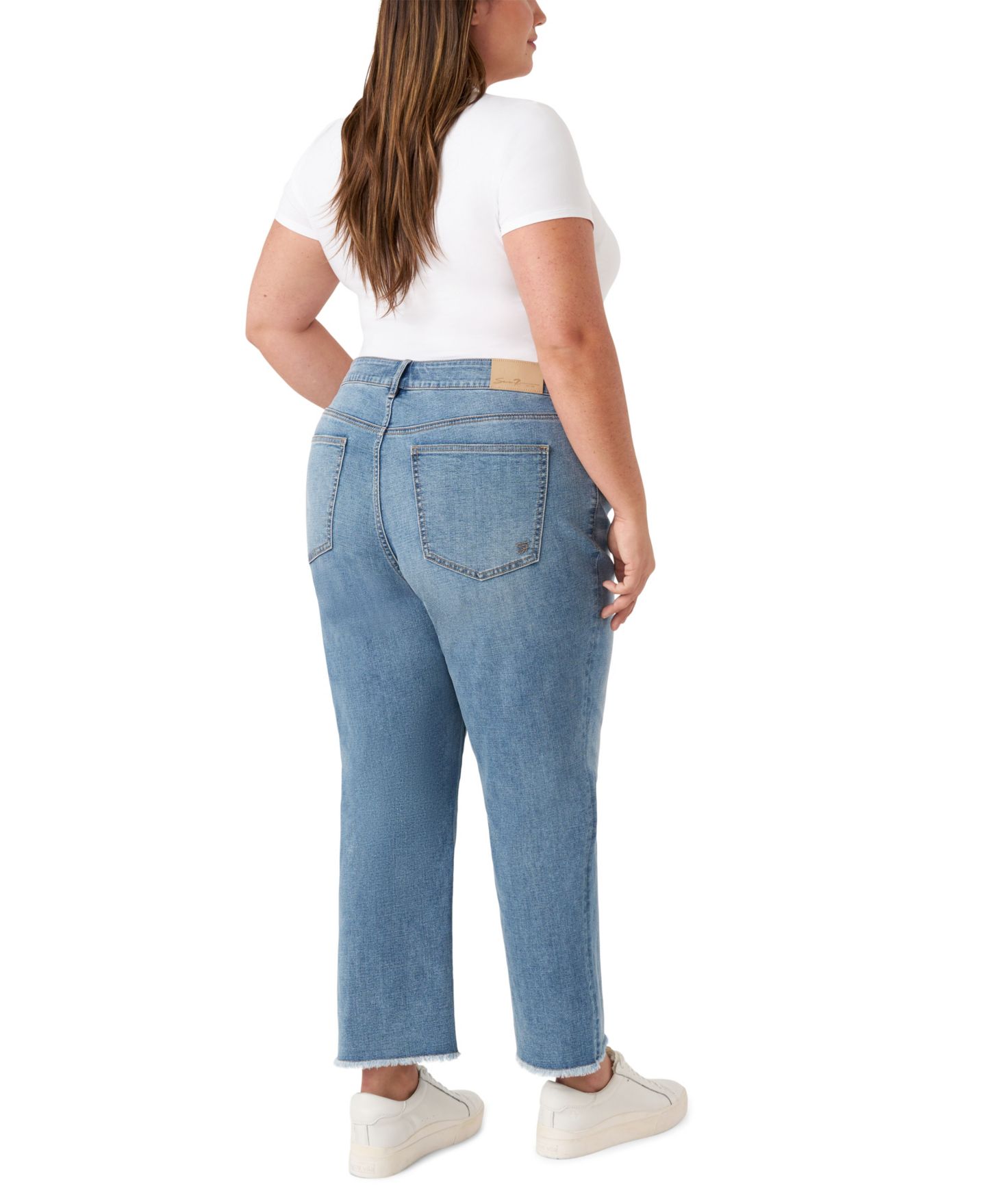 Женские джинсы Seven7 Plus Size Vintage Straight Ankle, цвет: Пустынный пыльная светлая варка — фото 4