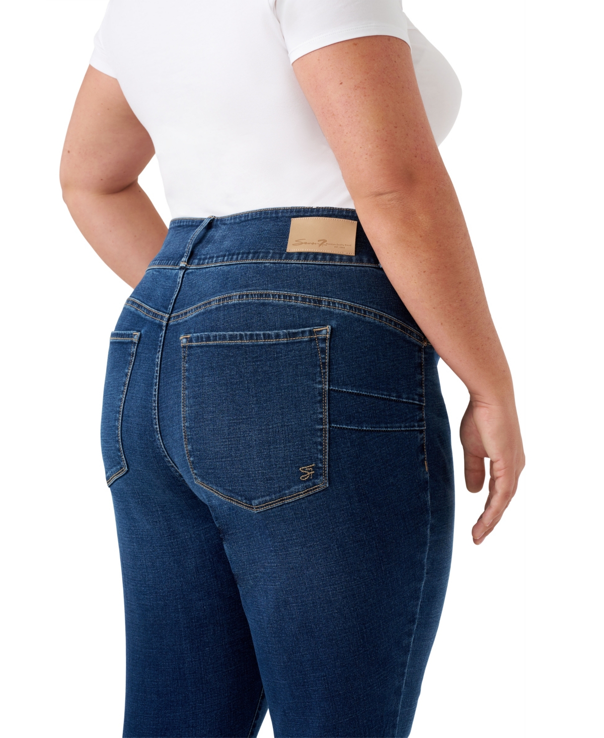 Seven7 Plus Size High Rise Curvy Legging Jeans In Blue