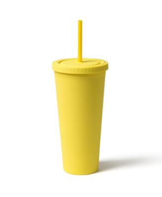 Essential Ginnie Cup with Lid and Straw, 700ML/24OZ Double-Walled, BPA-Free Acrylic Cup, Easy to Clean, Matte Finish, Fits Most Cupholders