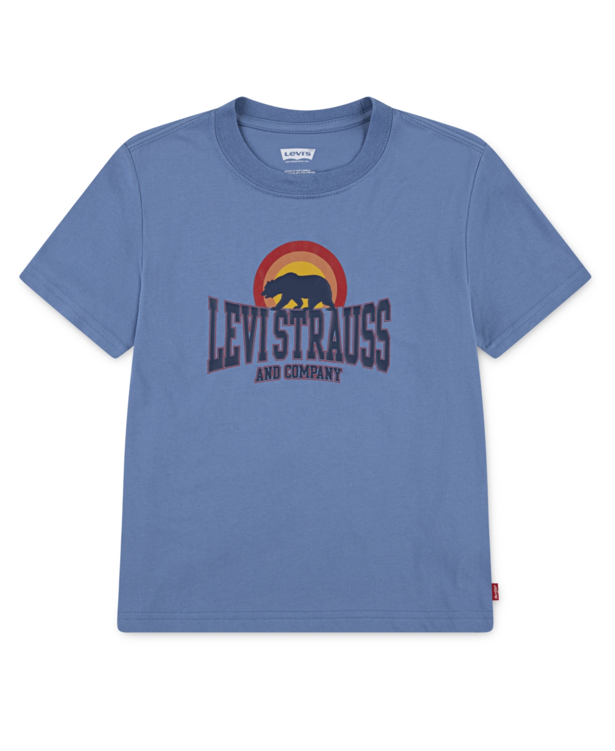 Levi's Boys 4-7 Bear With Me Graphic Print Short Sleeve T-shirt In Blue