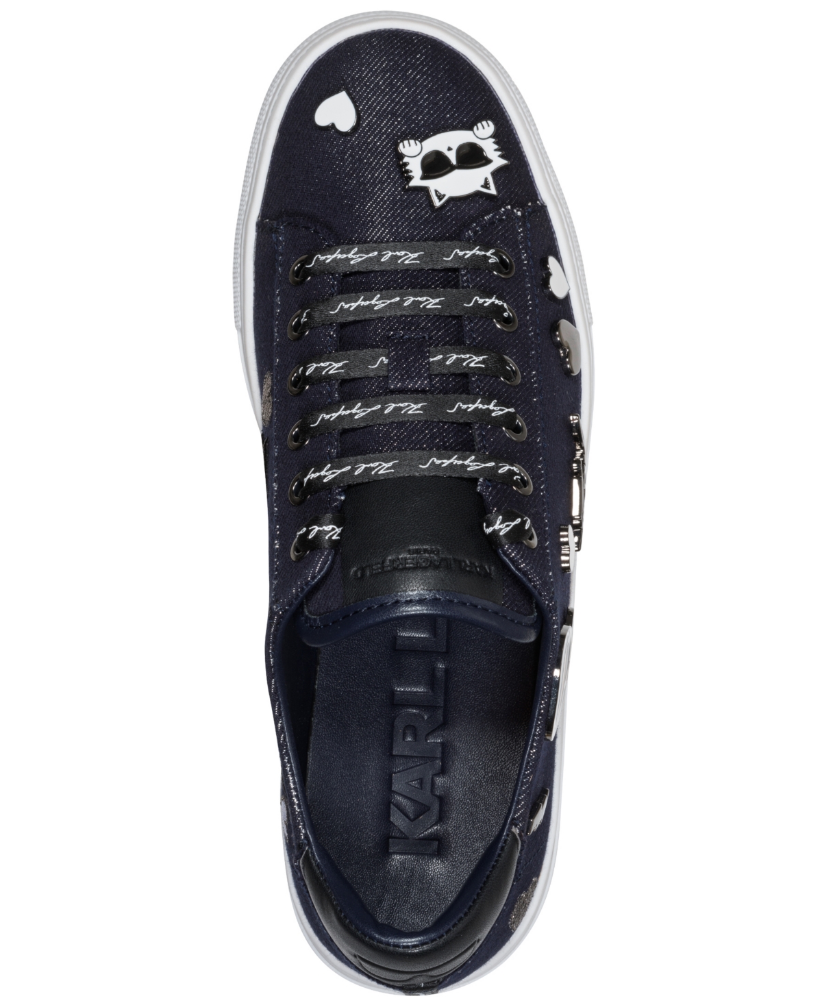 Karl Lagerfeld Women's Cate Pins Lace Up Sneakers In Blue