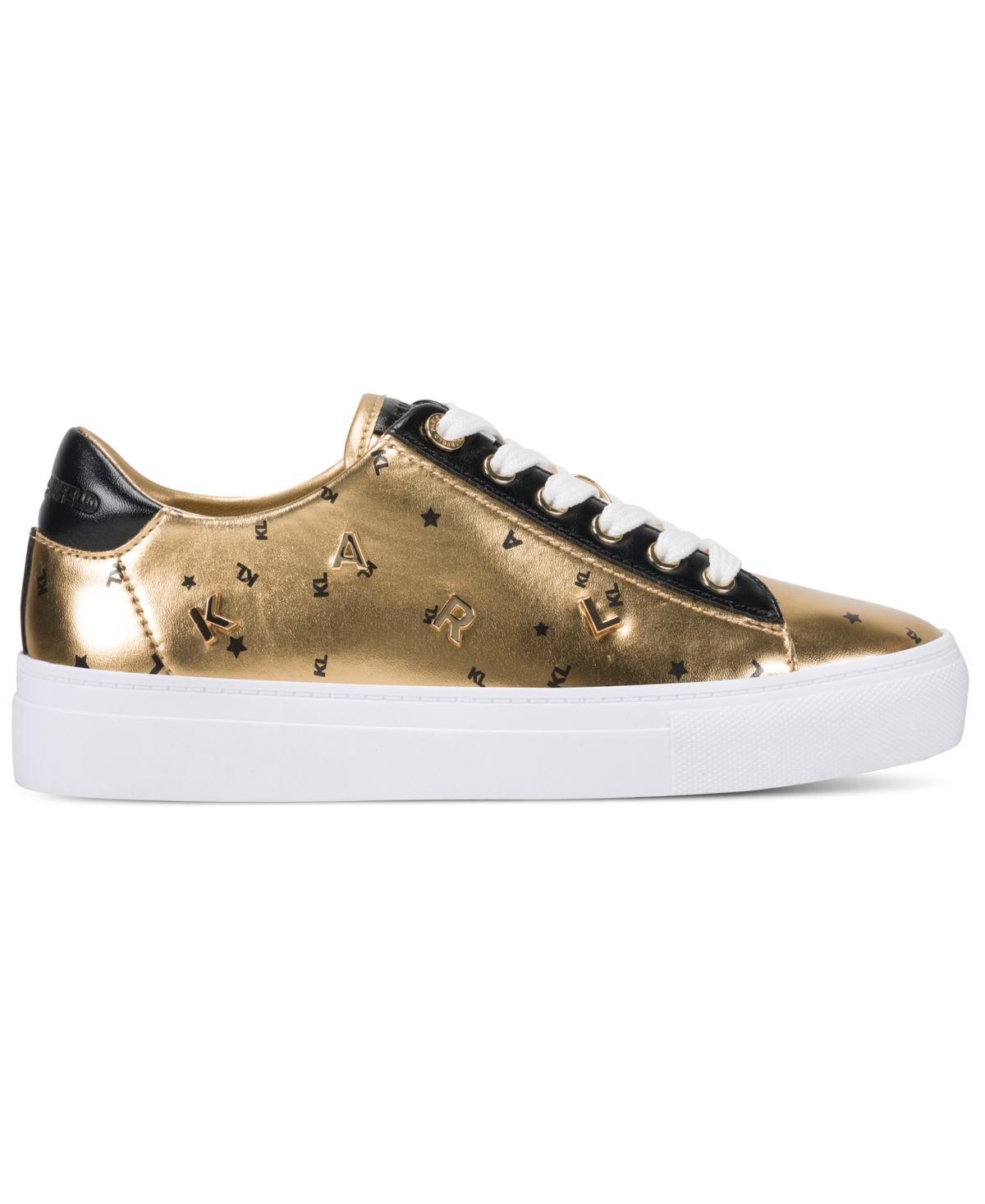 Karl Lagerfeld Paris Women's Cate Foil Lace Up Sneakers