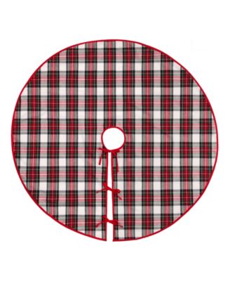 Elrene - Christmas Classic Holiday Plaid Cotton Tree Round Skirt, 48"