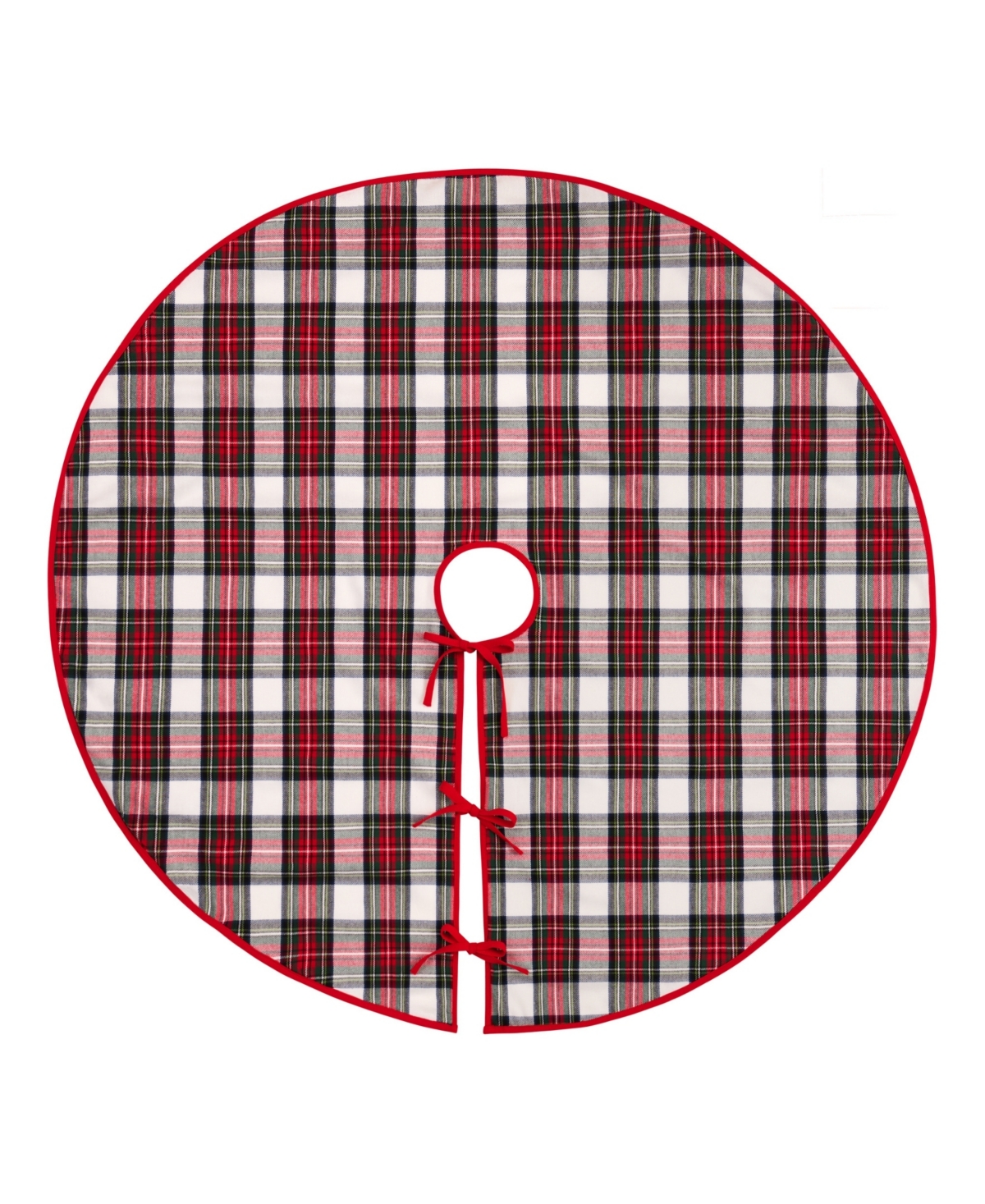 Elrene Christmas Classic Holiday Plaid Cotton Tree Round Skirt, 48"