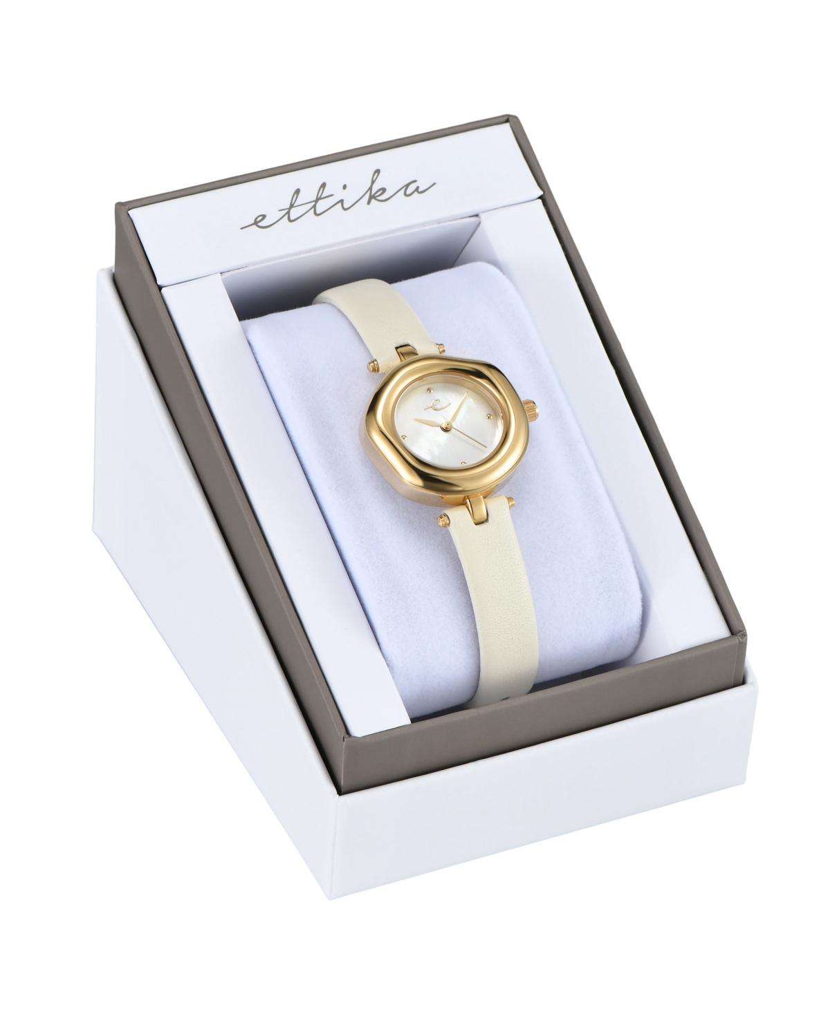 Ettika Open Circle Gold Plated Leather Watch,70-110mm