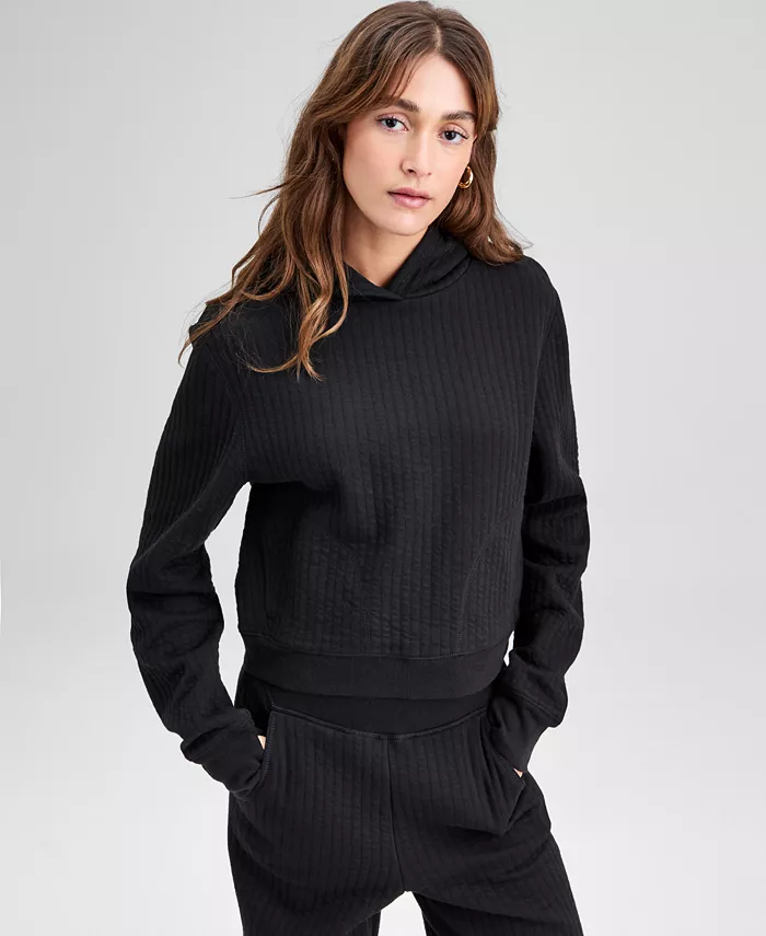 Women's Quilted Pullover Lounge Hoodie - thumbnail 5