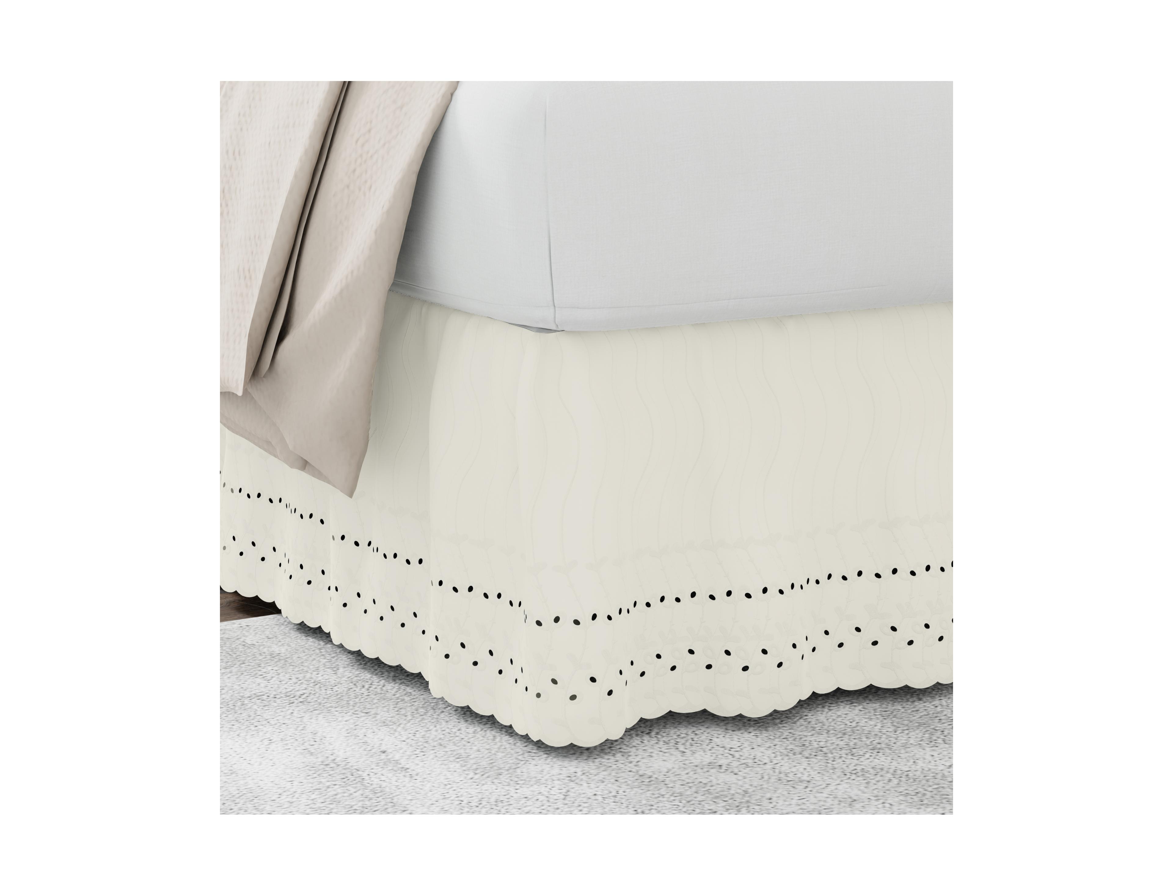 Fresh Ideas Ruffled Eyelet 14" Drop Bed Skirt, California King