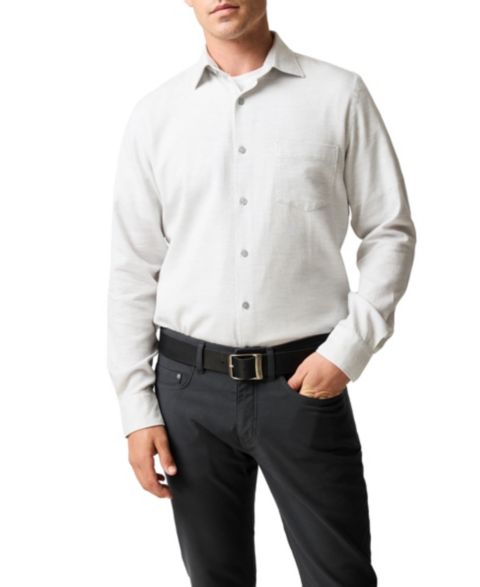 Мужская рубашка Rodd & Gunn Airtex Long Sleeve Slim Fit, цвет: Сумеречный