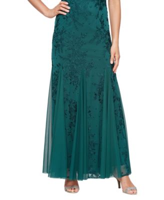 Petite Cap Sleeve Long A-Line Dress