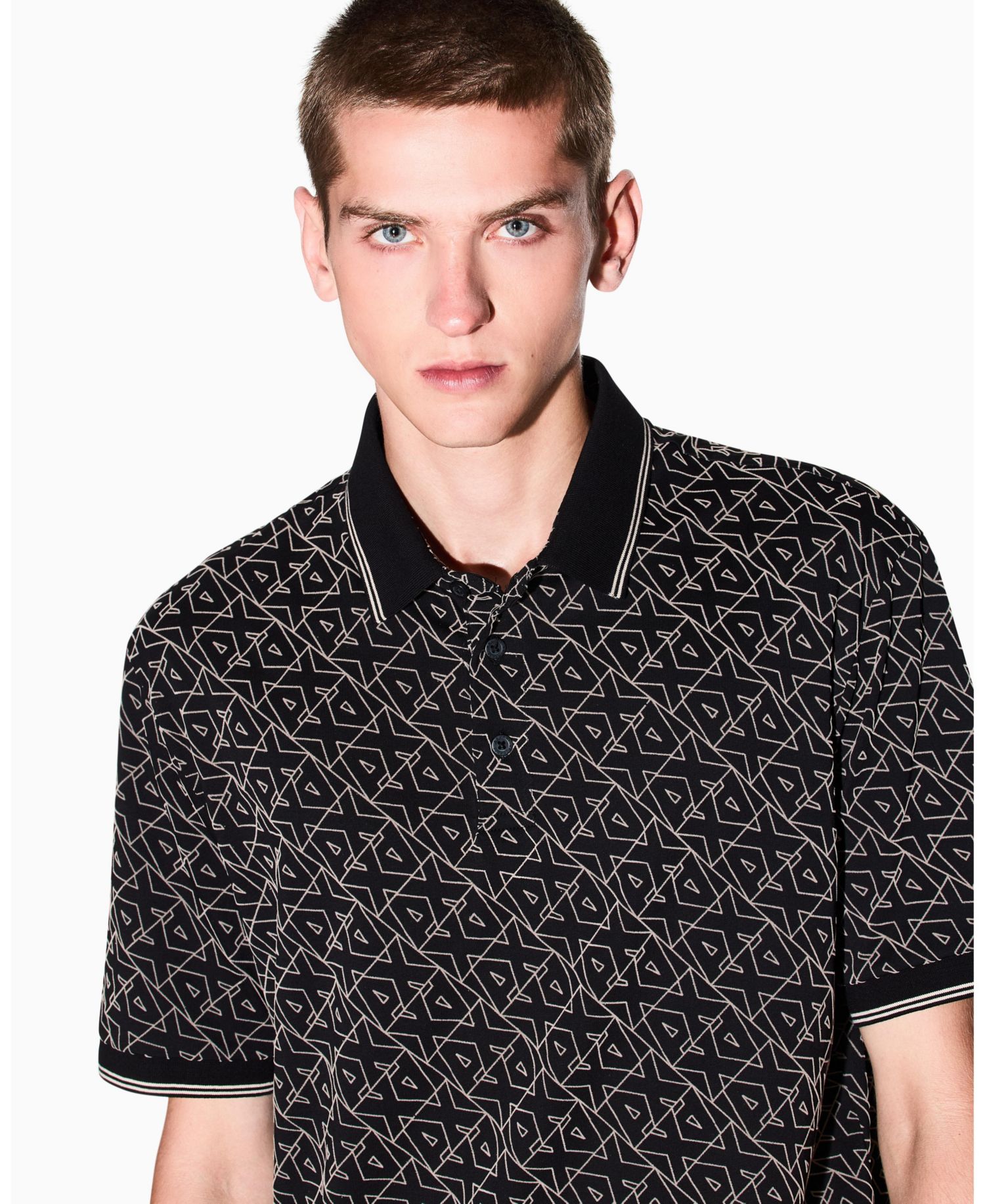 Men's Allover Logo Collar Tipping Polo Shirt