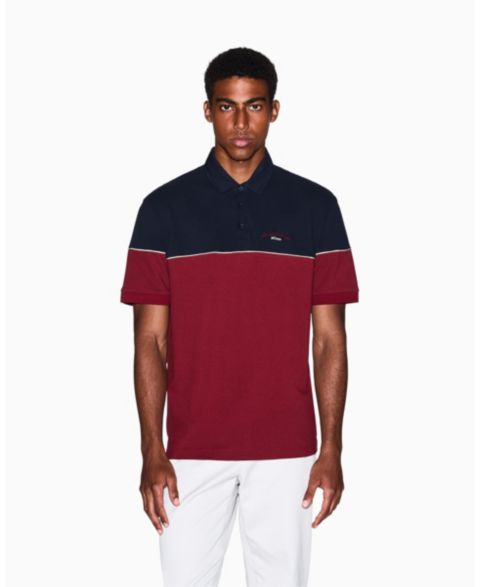Мужское поло A|X Armani Exchange Color Block Pique Polo Shirt, цвет: Глубокий тёмно-синий