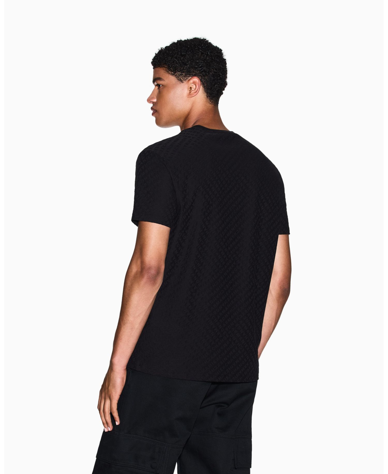 Men's Mercerized Jacquard Allover Logo T-Shirt