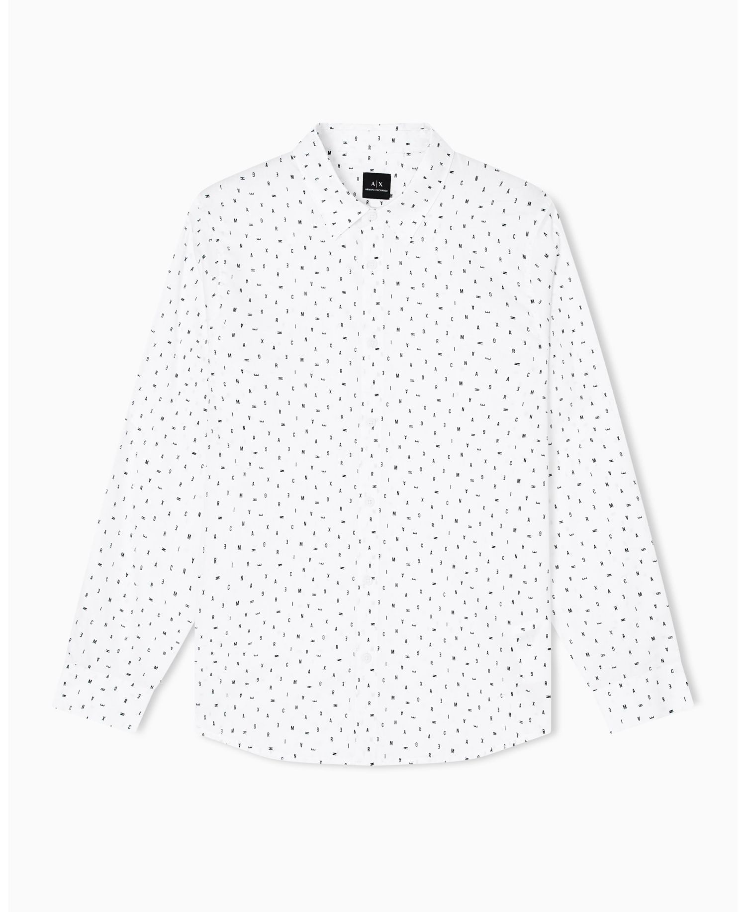 Men's Allover Letter Logo Satin Woven Shirt