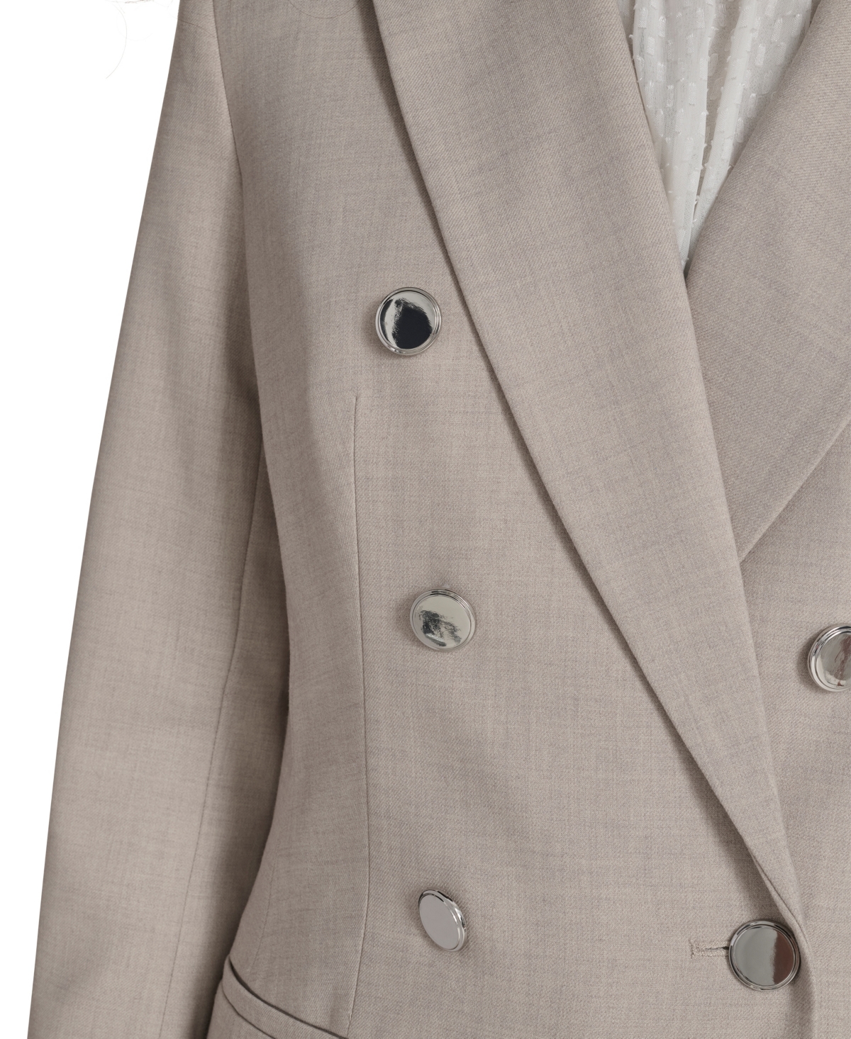 Calvin Klein Petite Double Breasted Jacket In Gray