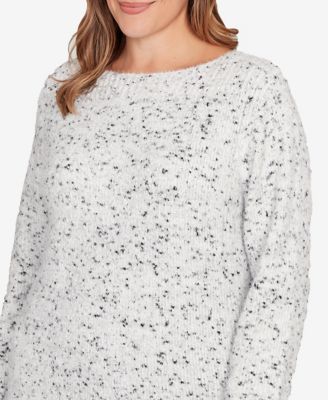 Plus Size Speckled Chenille Eyelash Sweater