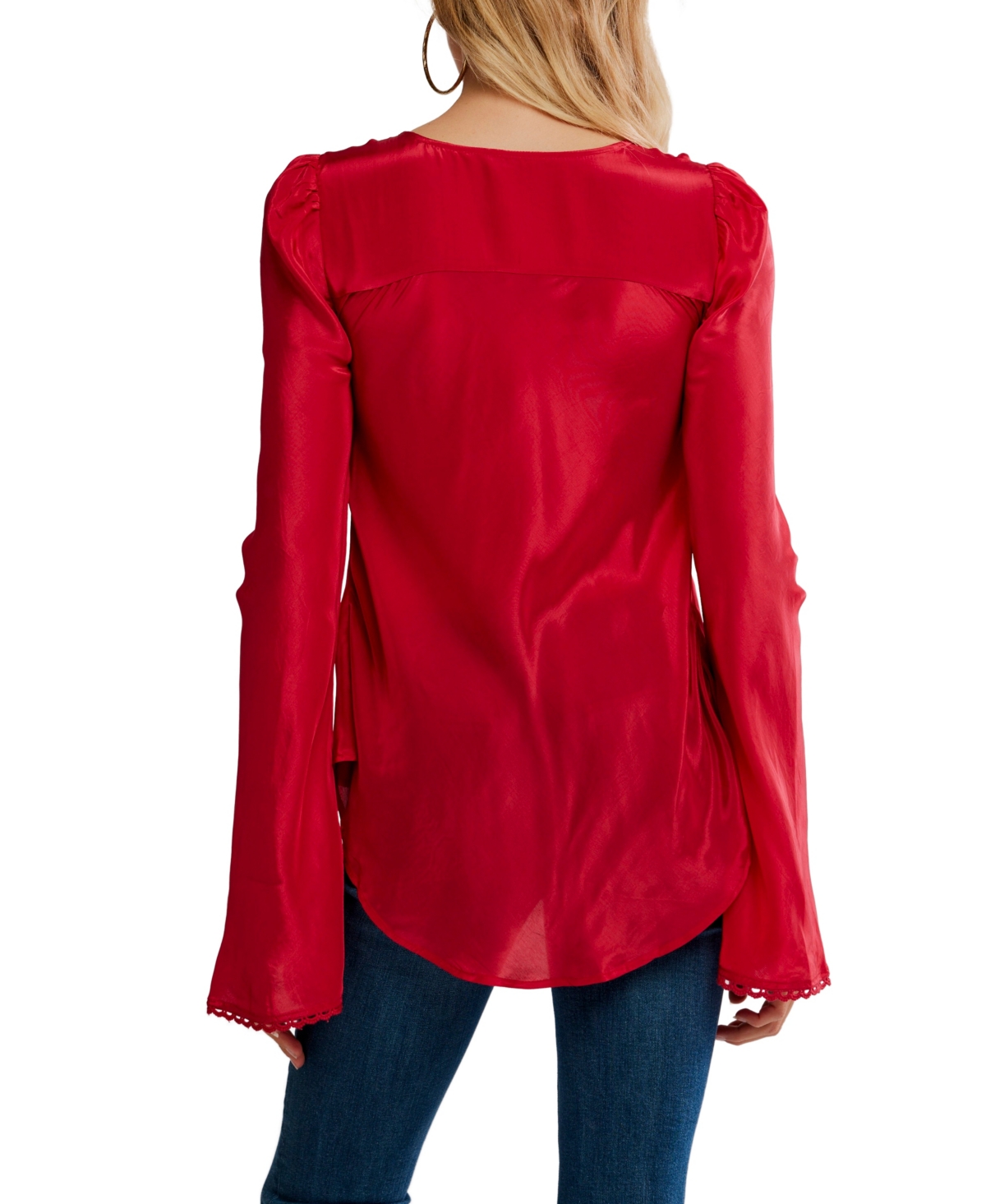 Free People Women's Bali Ariel Deep V-Neck Front Tie Top