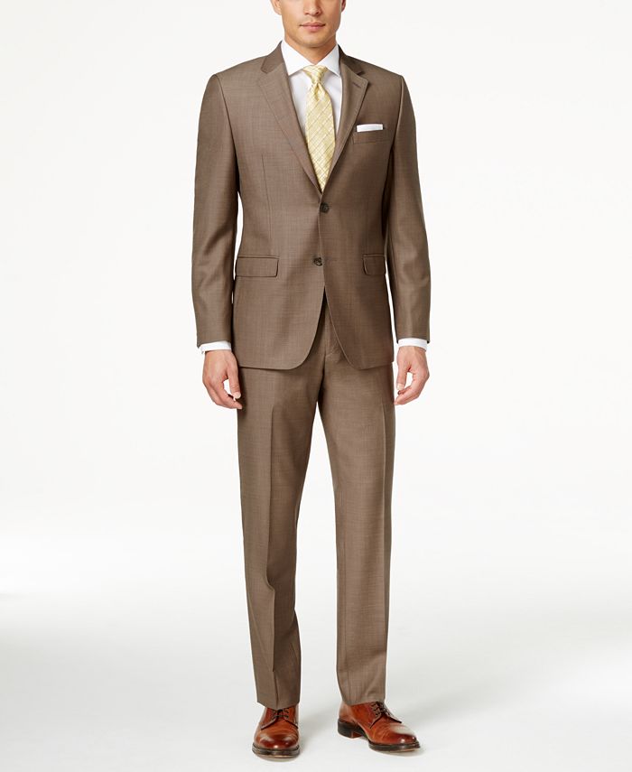 Lauren Ralph Lauren Men s Medium Brown Pindot Slim Fit Suit Macy s