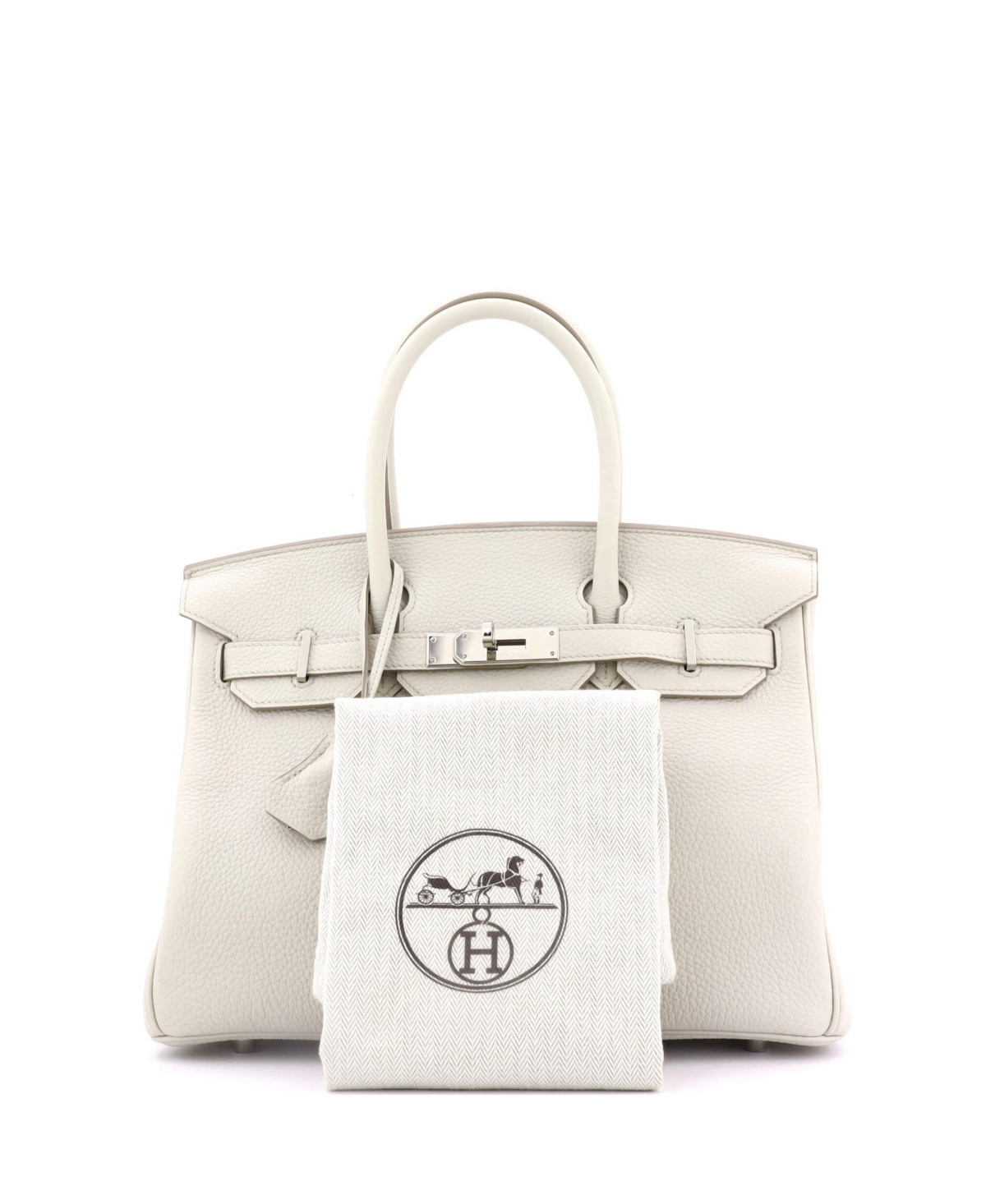 Pre-Owned Hermes Birkin Handbag Light Togo with Palladium Hardware