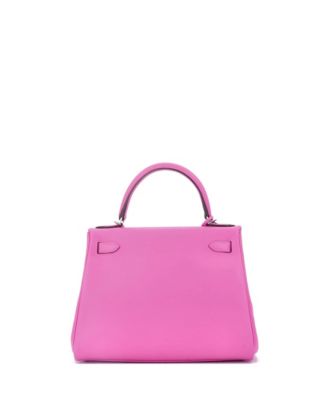 Kelly 28 Handbag Pink Evercolor with Palladium Hardware