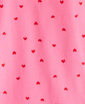 Girls' Toddler 2T-5T Cherry and Heart Snug Fit Long-Sleeve Top and Pants, 4-Piece Pajama Set